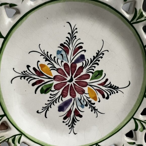 Neuwirth Made in Portugal Floral Reticulated Plate 10” - Picture 6 of 8